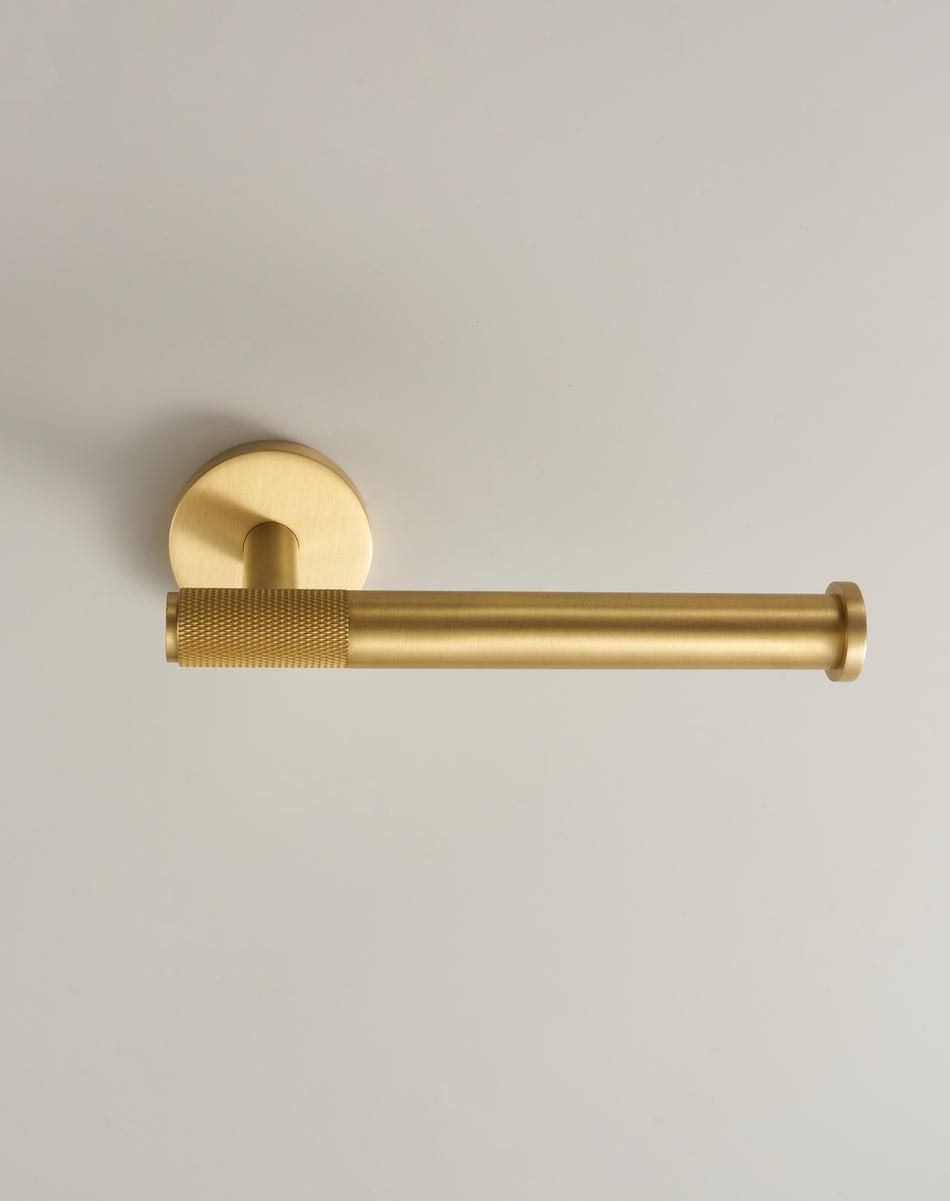 Toilet Roll Holder Wall-Mounted - Luxury Brushed Brass Toilet Paper Holder