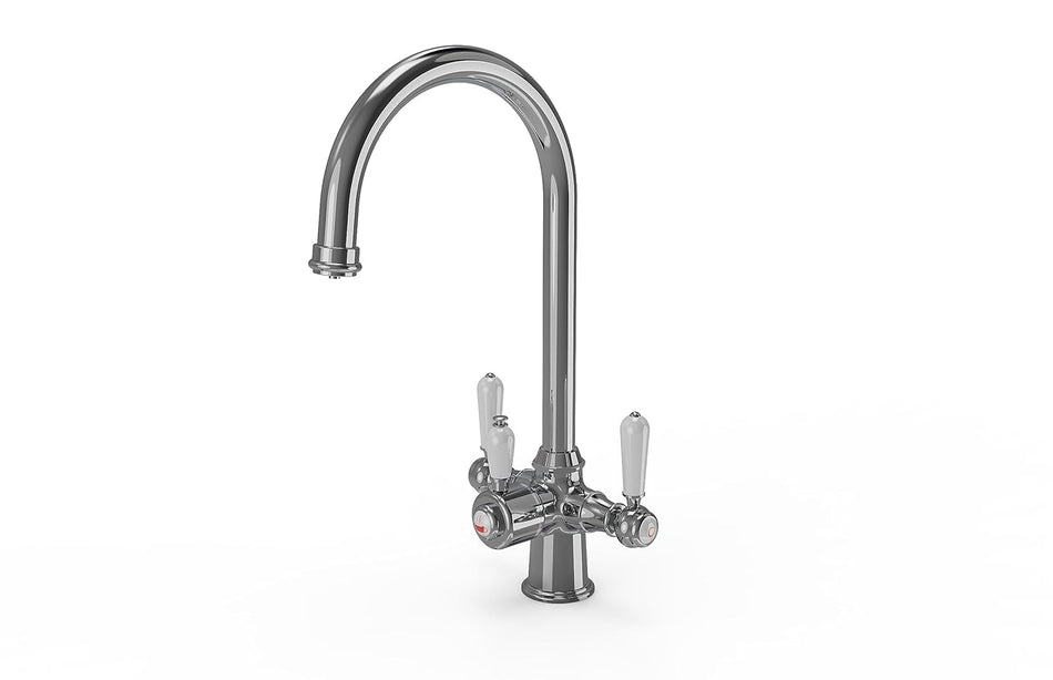 Instant Boiling Water Tap, 2.4L Boiler Unit & Carbon Water Filter -  Traditional Style - Chrome