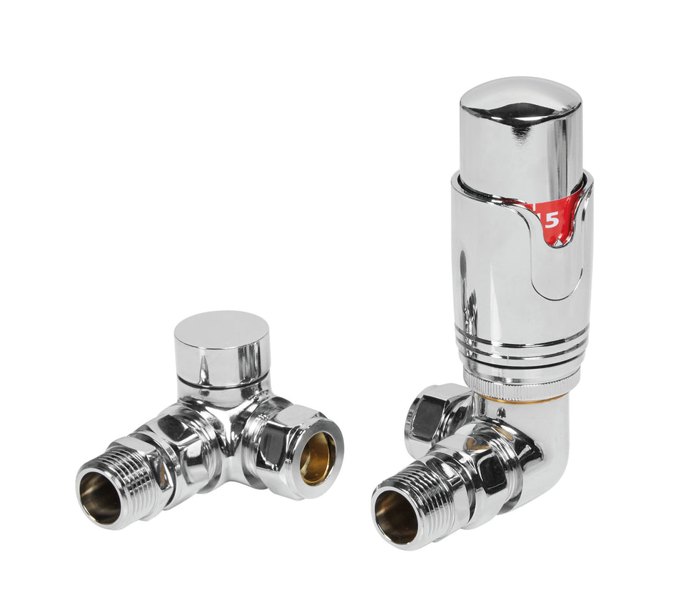 Thermostatic Radiator Valves - 1/2" x 15mm - (Chrome)