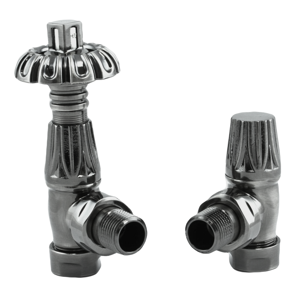 Thermostatic Radiator Valves – Traditional Design 1/2" x 15mm Metal Head | Westminster Black Nickel