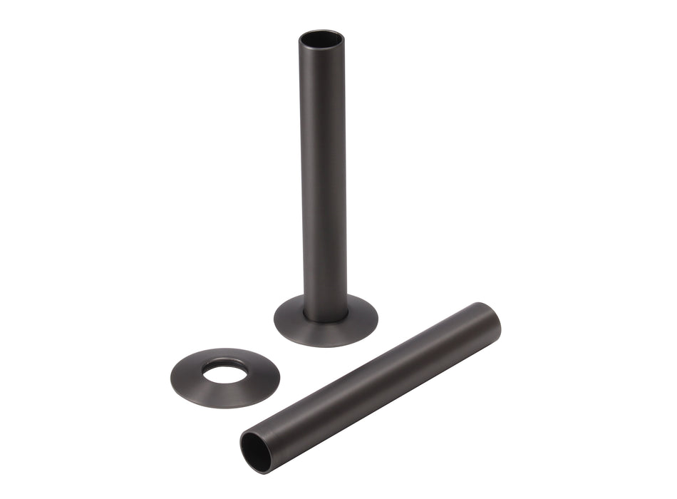 Solid Brass Radiator Pipe Sleeves 18mm x 130mm – Radiator Pipe Covers & Shroud Kit – Gunmetal Pair