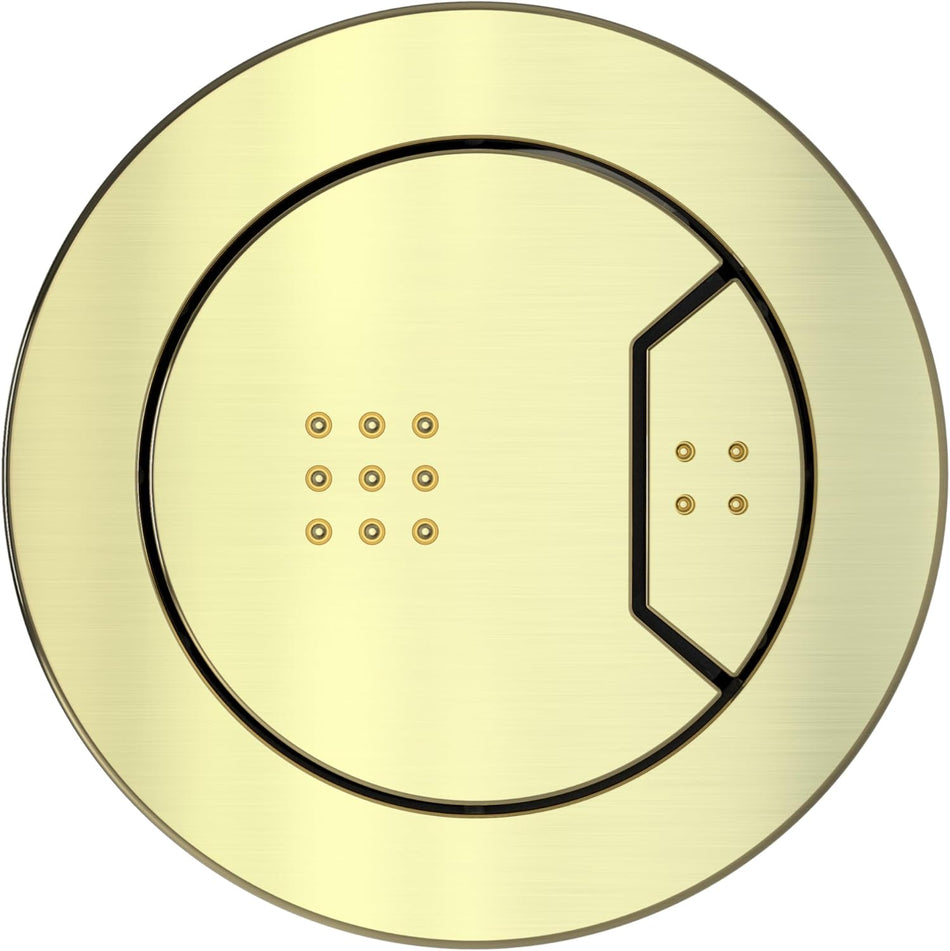 Toilet Flush Button - Pneumatic Technology - 72mm Front Brushed Brass