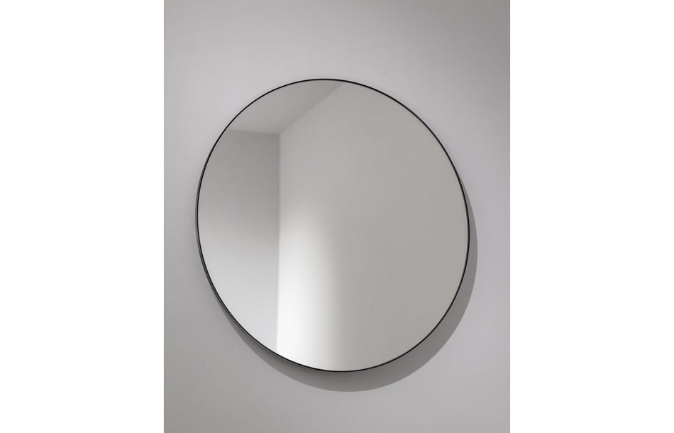 Abode Mayar 600mm Round Mirror - Matt Black