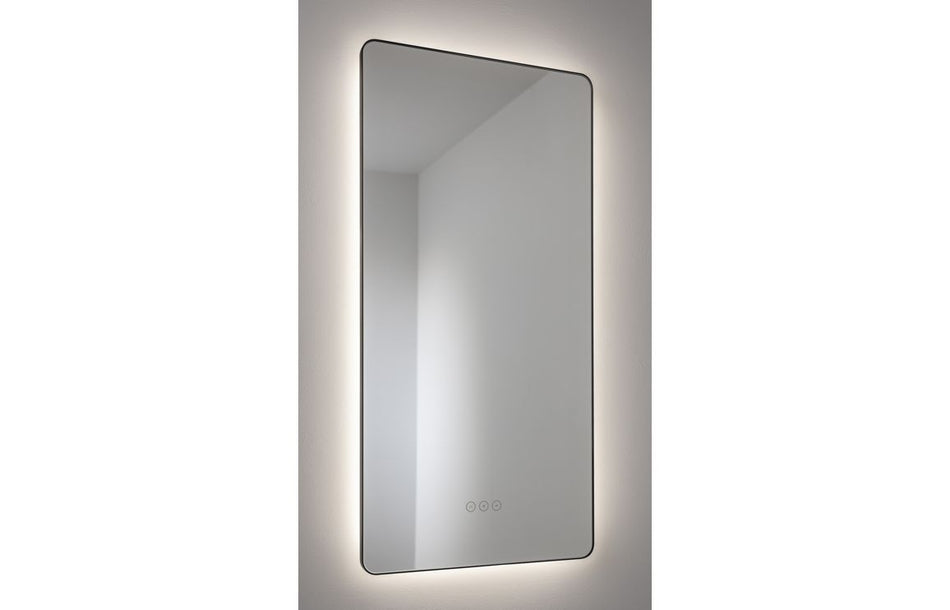 Abode Mayar 450x900mm Tablet LED Mirror - Matt Black