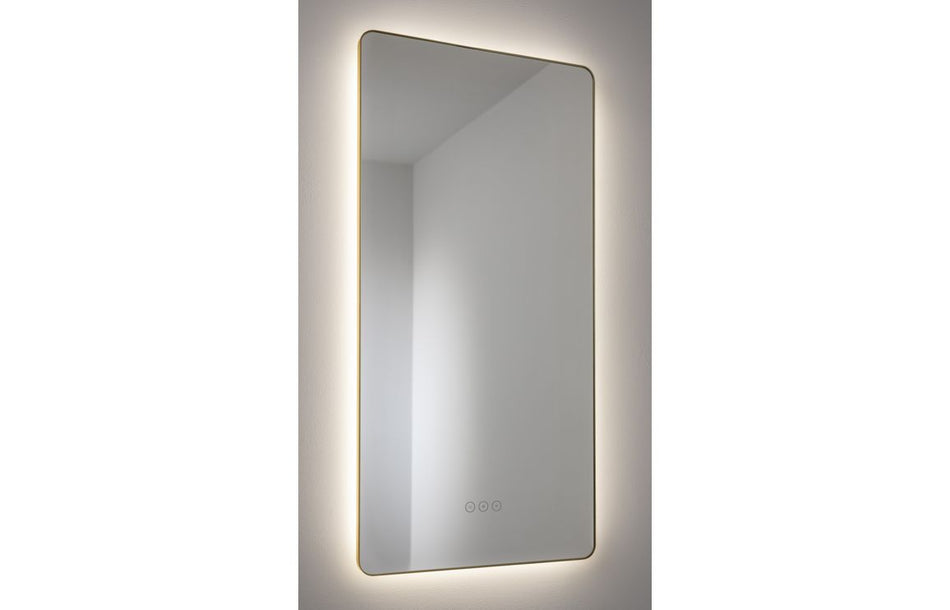 Abode Mayar 450x900mm Tablet LED Mirror - Brushed Brass