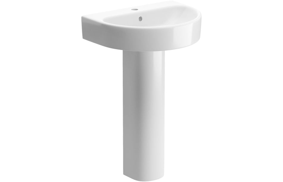 Celanto 555x430mm 1TH Basin & Full Pedestal