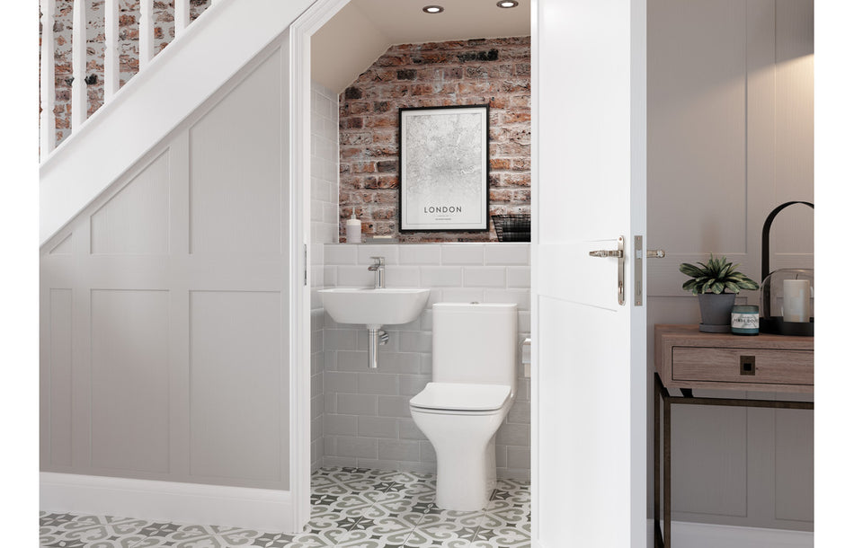 Sederwood 450x320mm 1TH Cloakroom Basin & Brushed Bronze Bottle Trap