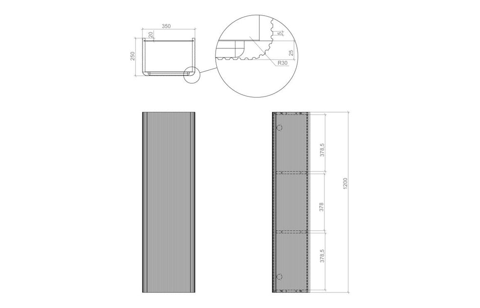Cosmo 350mm Wall Hung 1 Door Tall Unit - Matt White