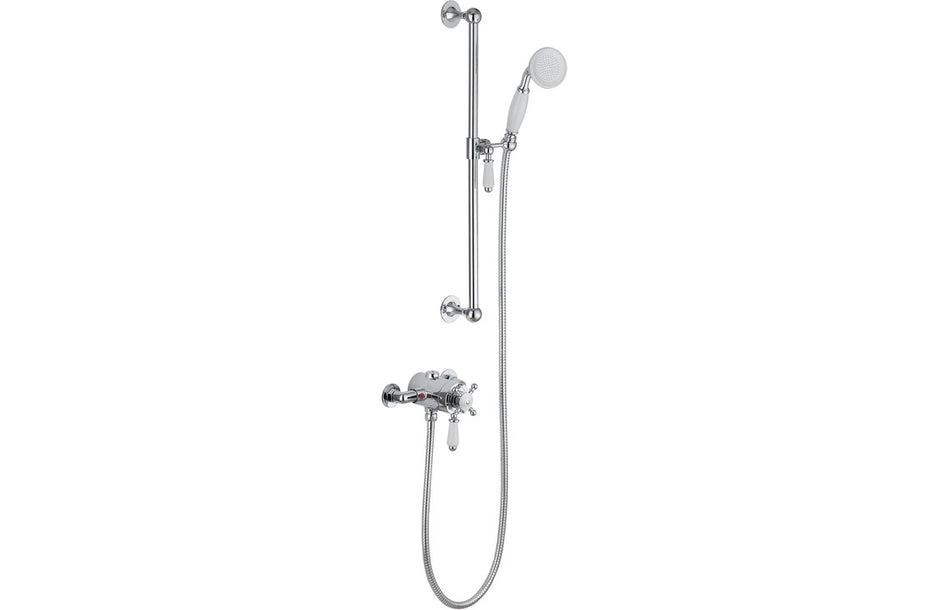 Barwick Shower Pack One - Concentric Single Outlet Shower Valve & Riser Kit - Chrome