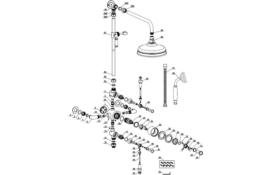 Barwick Thermostatic Shower Kit - Brushed Brass