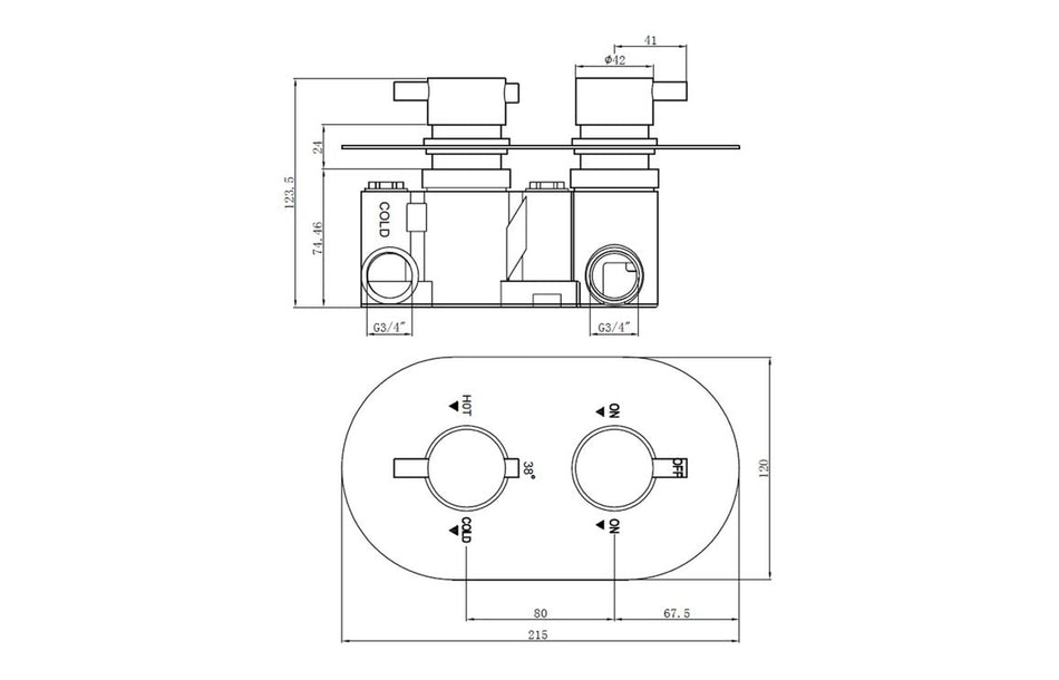 Round Concealed Valve Head & Arm Shower Pack - Brushed Brass