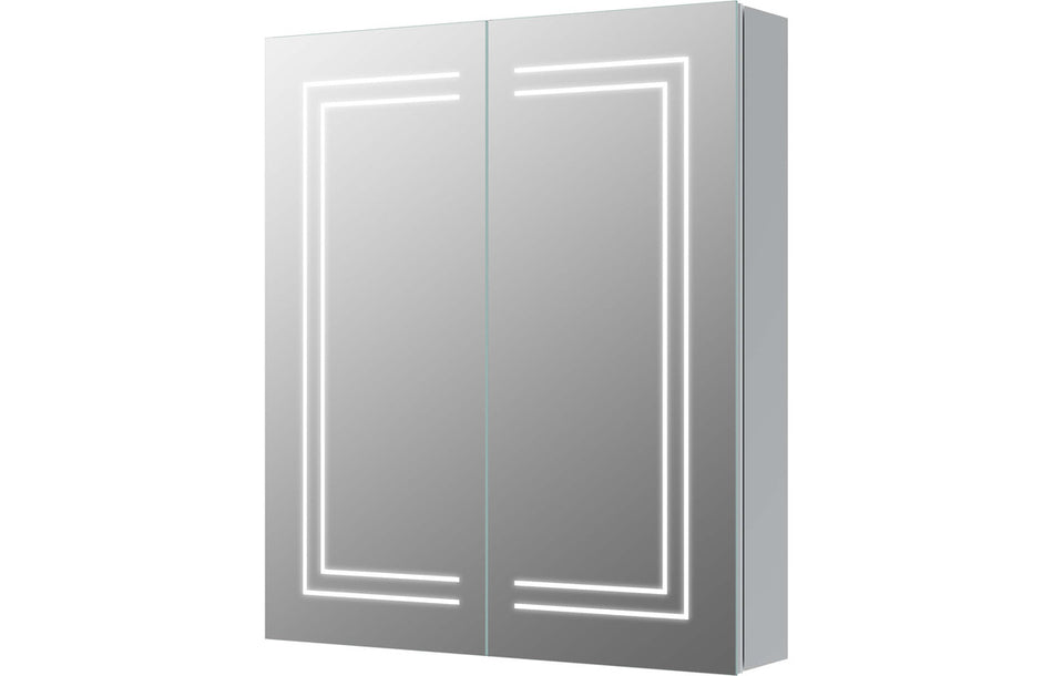 SUK 600mm 2 Door Front-Lit LED Mirror Cabinet