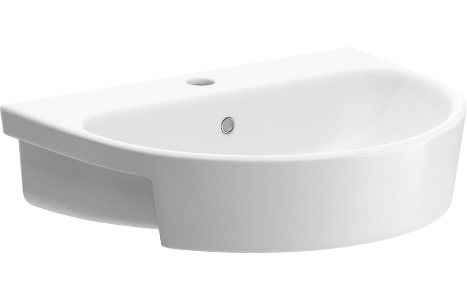 Lillyi 555x435mm 1TH Semi Recessed Basin