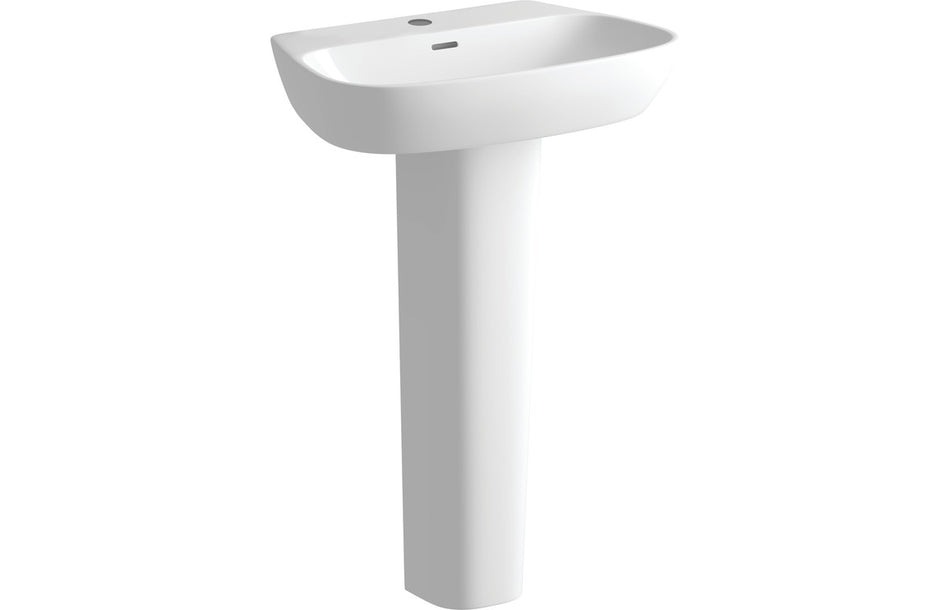 Talia 600x400mm 1TH Basin & Full Pedestal