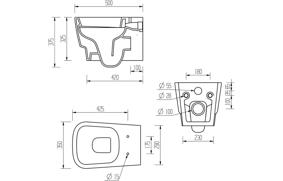 Emeris Wall Hung WC & Soft Close Seat