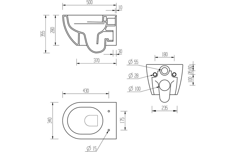Lilly Rimless Wall Hung WC & Soft Close Seat