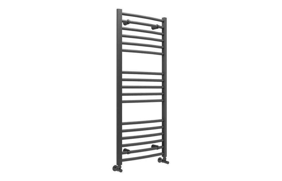 Grade Curved 30mm Anthracite Ladder Radiator – Modern Towel Radiator for Bathrooms, Central Heating & Dual Fuel Compatible – 450mm Centres