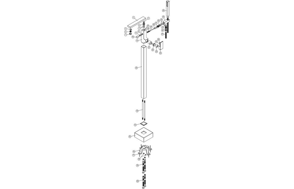 Zicara Floor Standing Bath/Shower Mixer - Chrome