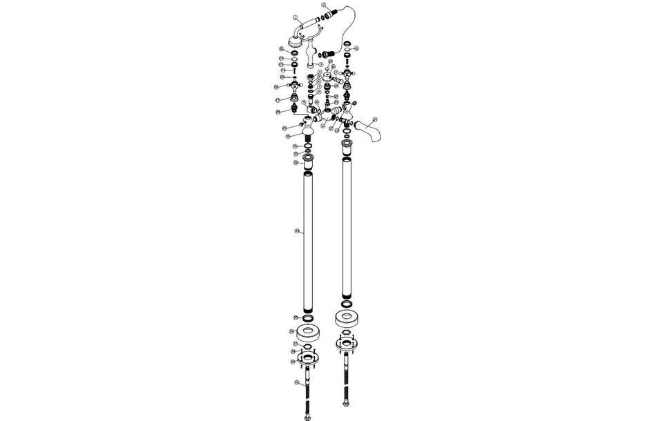 Tedlow Floor Standing Bath/Shower Mixer & Shower Kit - Brushed Brass
