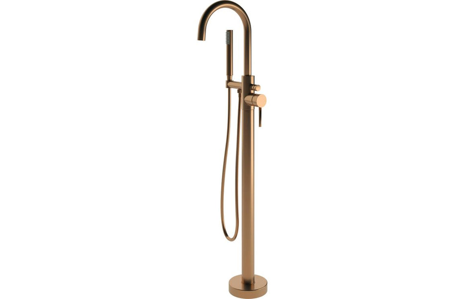 Pescera Floor Standing Bath/Shower Mixer - Brushed Bronze