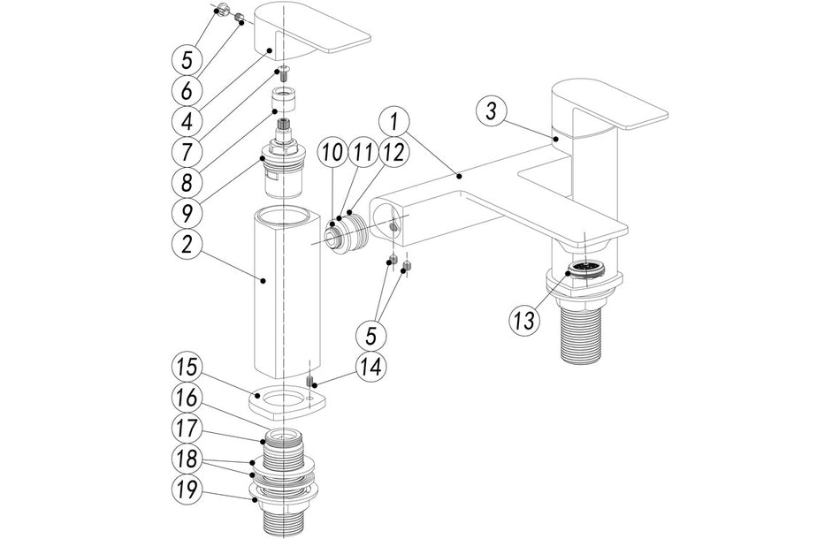 Belona Bath Filler - Chrome