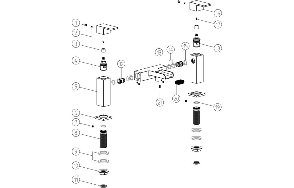 Merne Bath Filler - Chrome