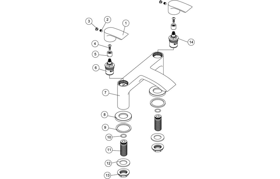 Vesco Bath Filler - Chrome