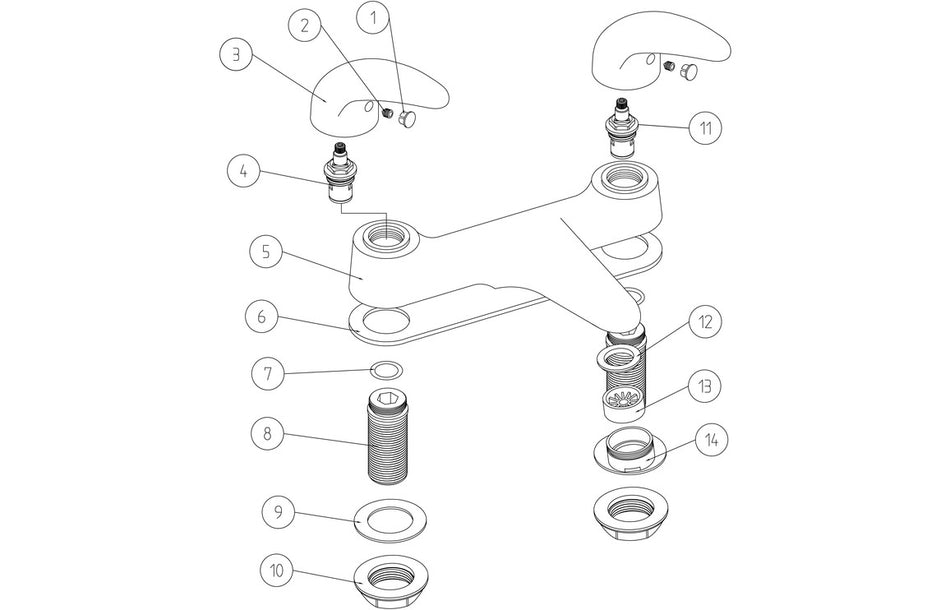 Nirola Low Pressure Bath Filler - Chrome