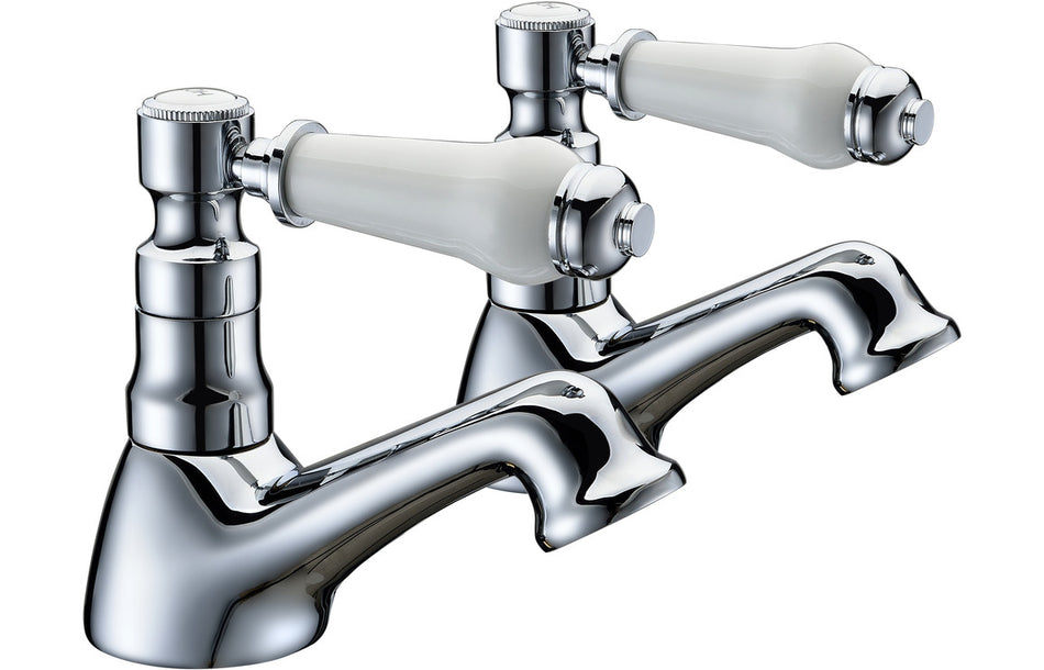 Milom Bath Pillar Taps - Chrome