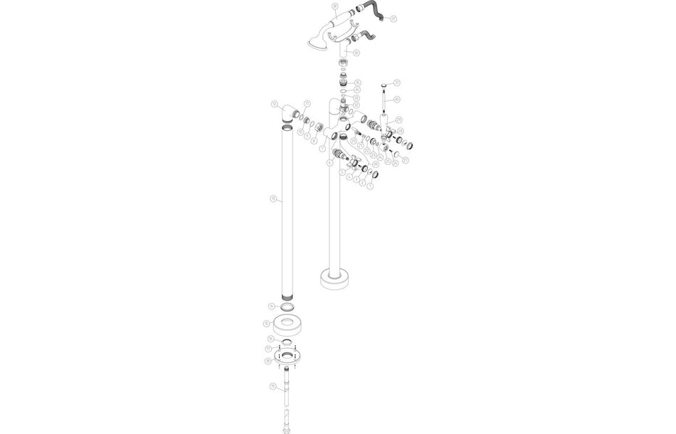 Borden Floor Standing Bath/Shower Mixer - Chrome