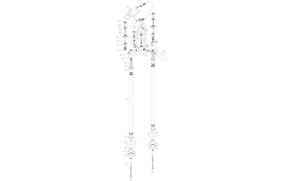 Tedlow Floor Standing Bath/Shower Mixer & Shower Kit - Chrome