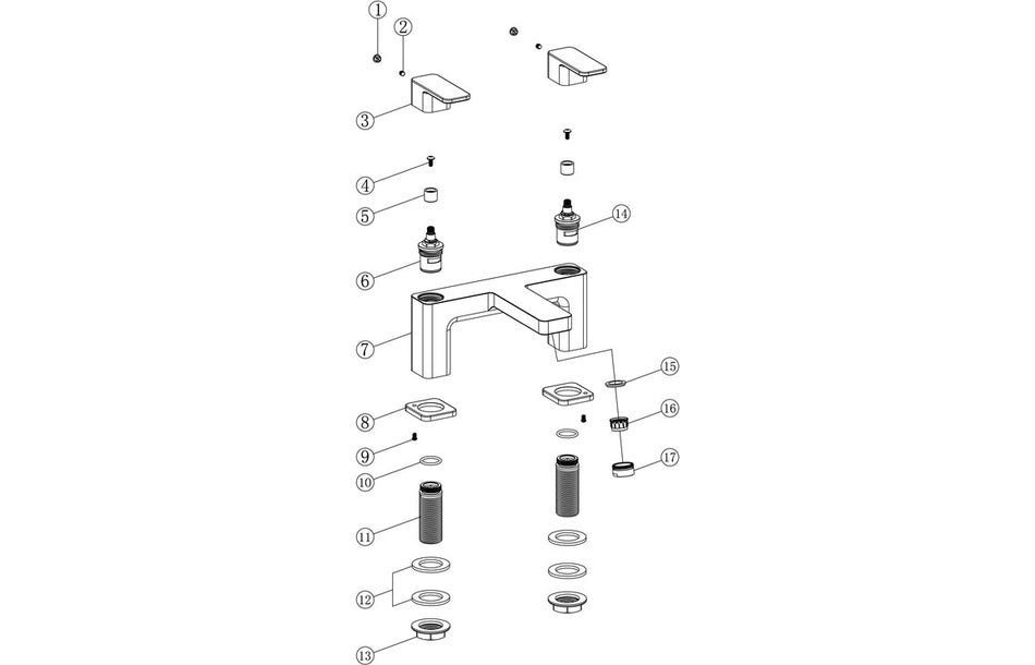 Adera Bath Filler - Chrome