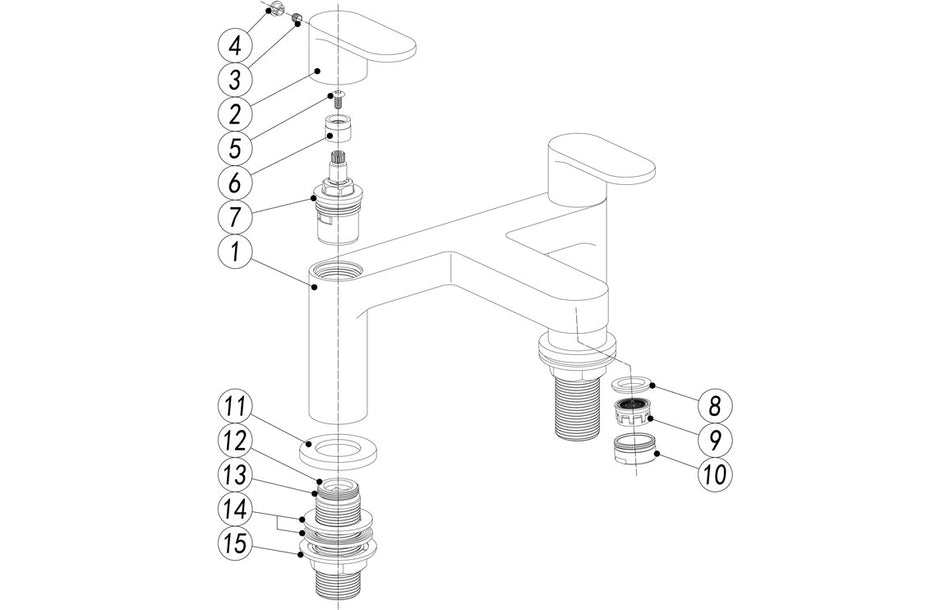 Canto Bath Filler - Chrome