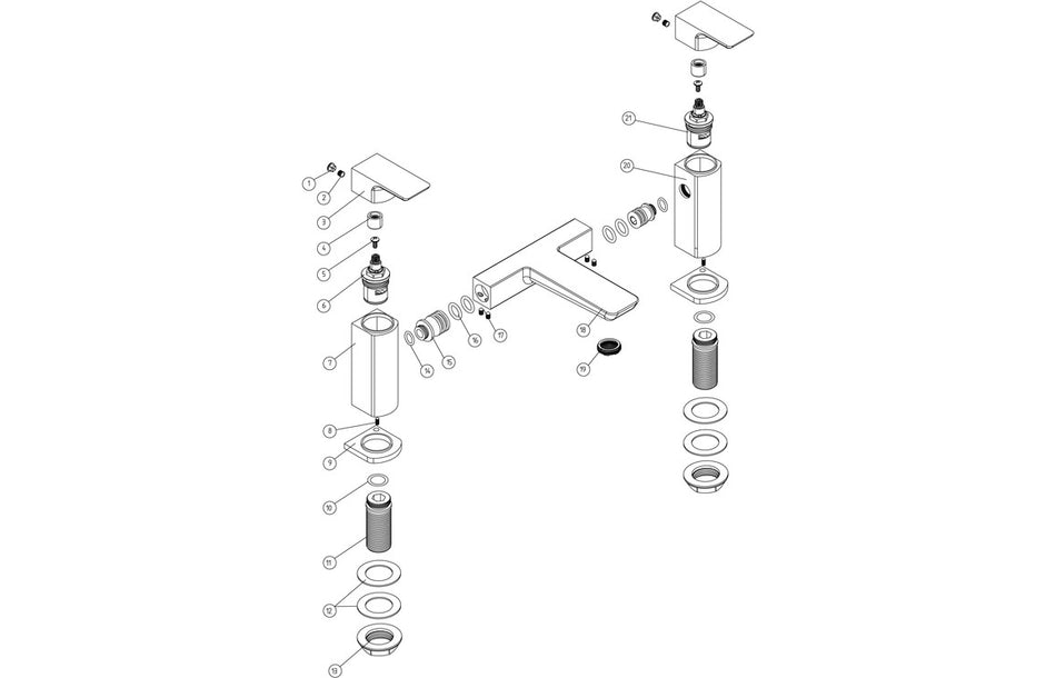 Bario Bath Filler - Brushed Bronze