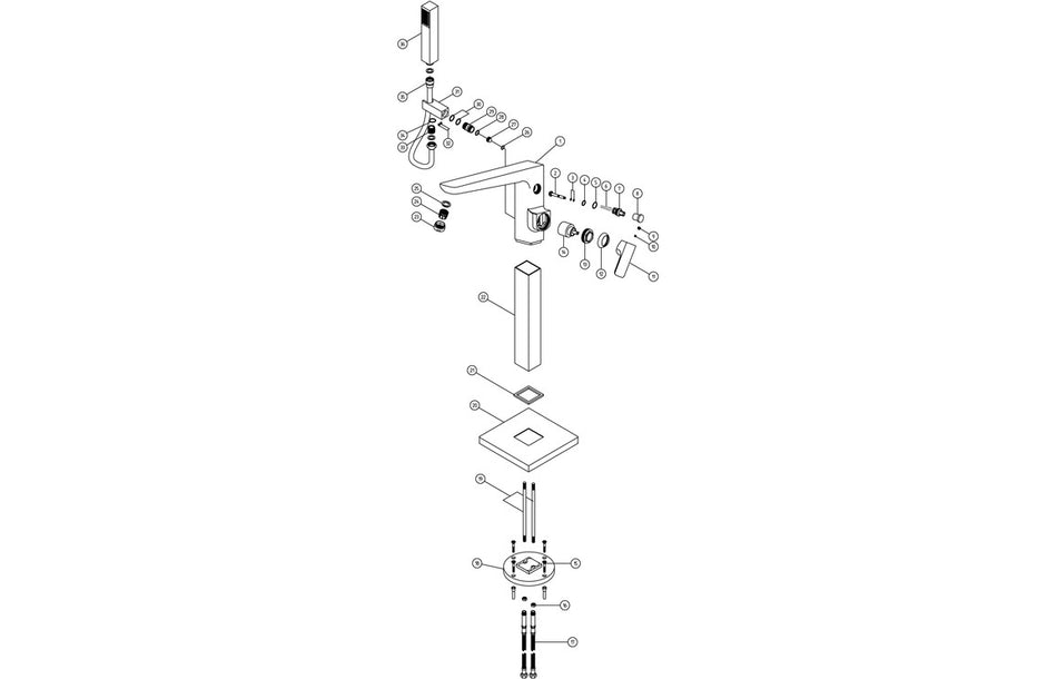 Bario Floor Standing Bath/Shower Mixer - Brushed Brass