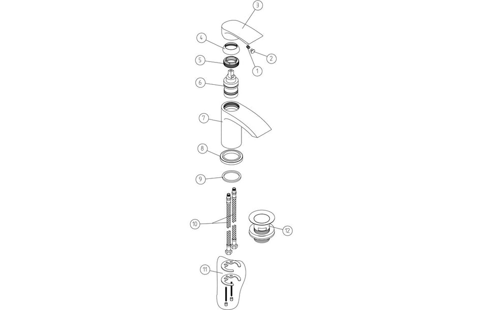 Vesco Basin Mixer - Chrome