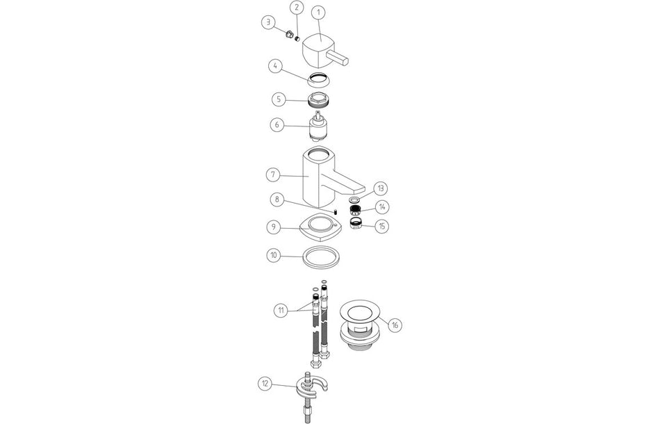 Toulen Basin Mixer - Chrome