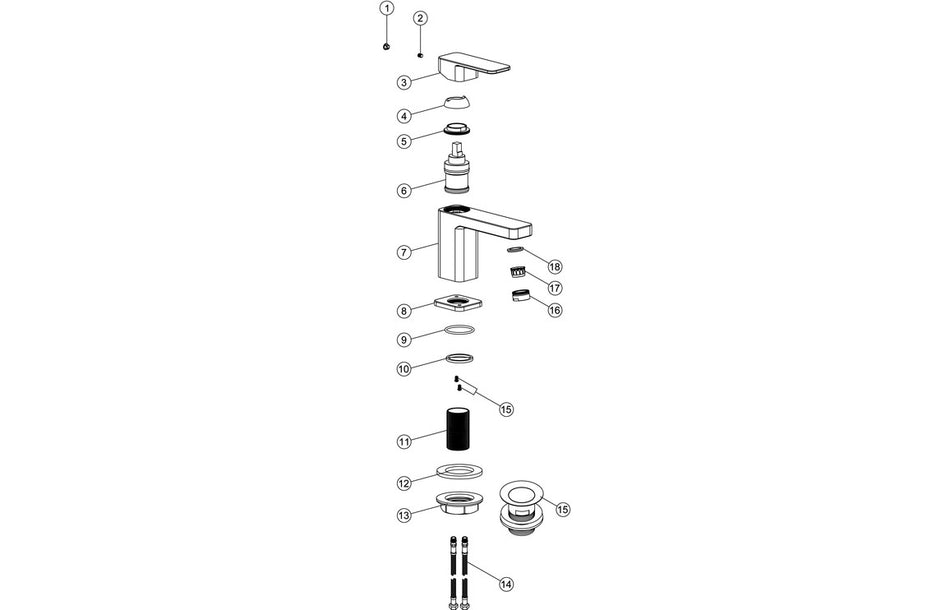Adera Basin Mixer & Waste - Chrome