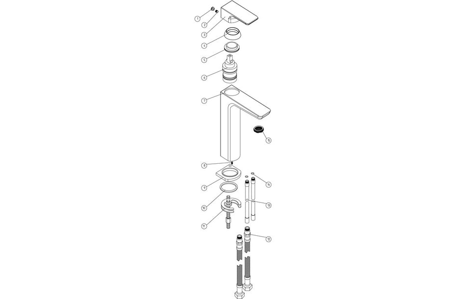 Bario Tall Basin Mixer - Matt Black