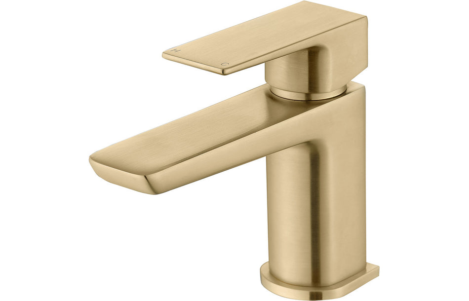 Bario Cloakroom Basin Mixer & Waste - Brushed Brass