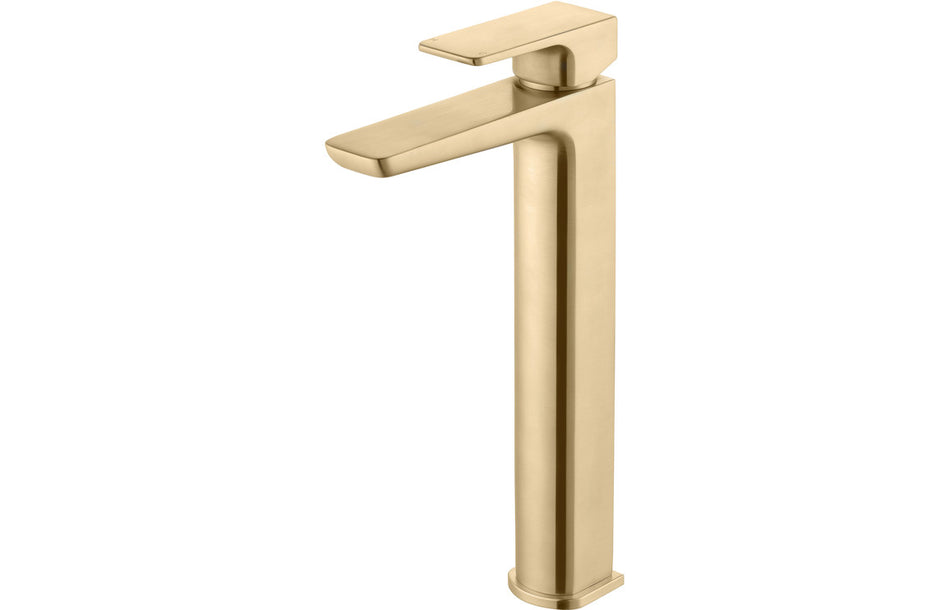 Bario Tall Basin Mixer - Brushed Brass