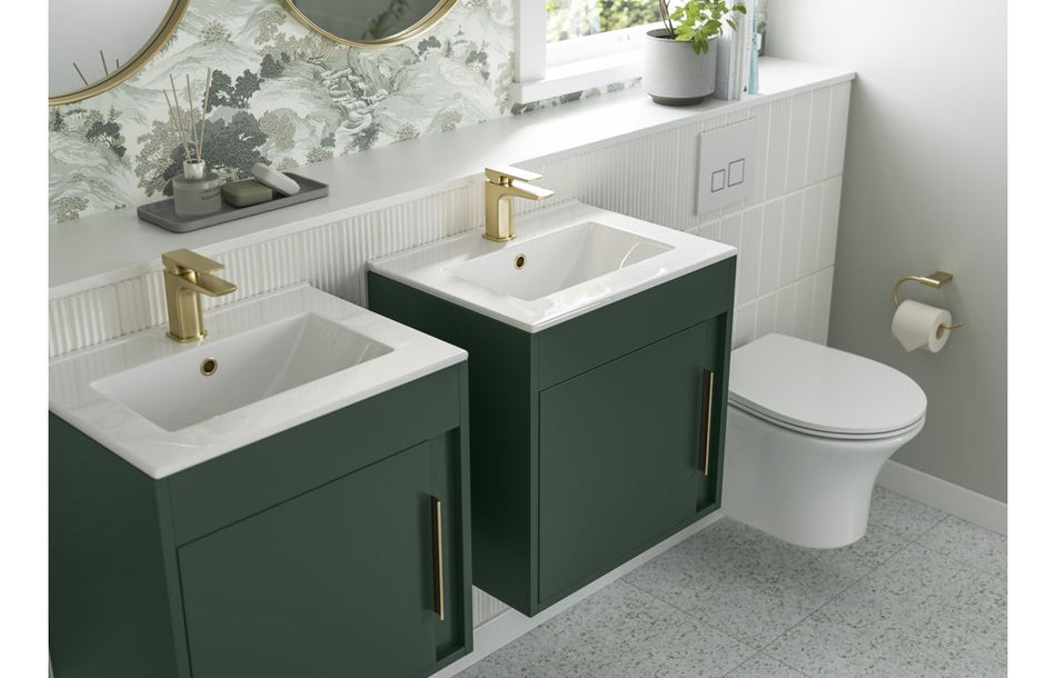 Element 510mm Wall Hung Unit Inc. Basin - Matt Conifer Green