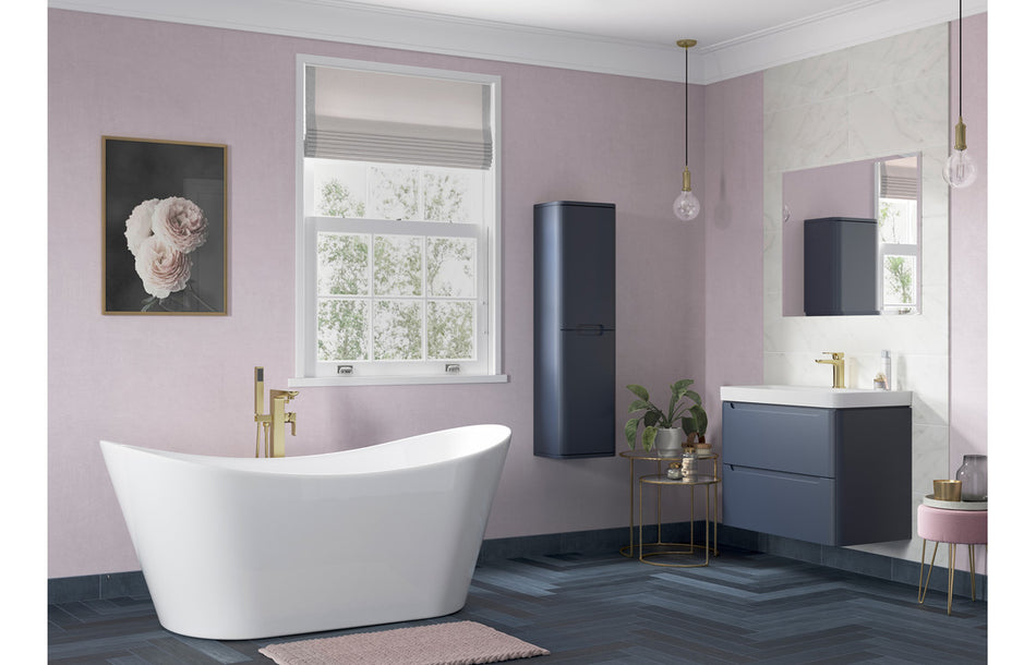 Excel Home Lambra 2 Drawer Basin Unit with Curved Ceramic Basin – Matt Gray