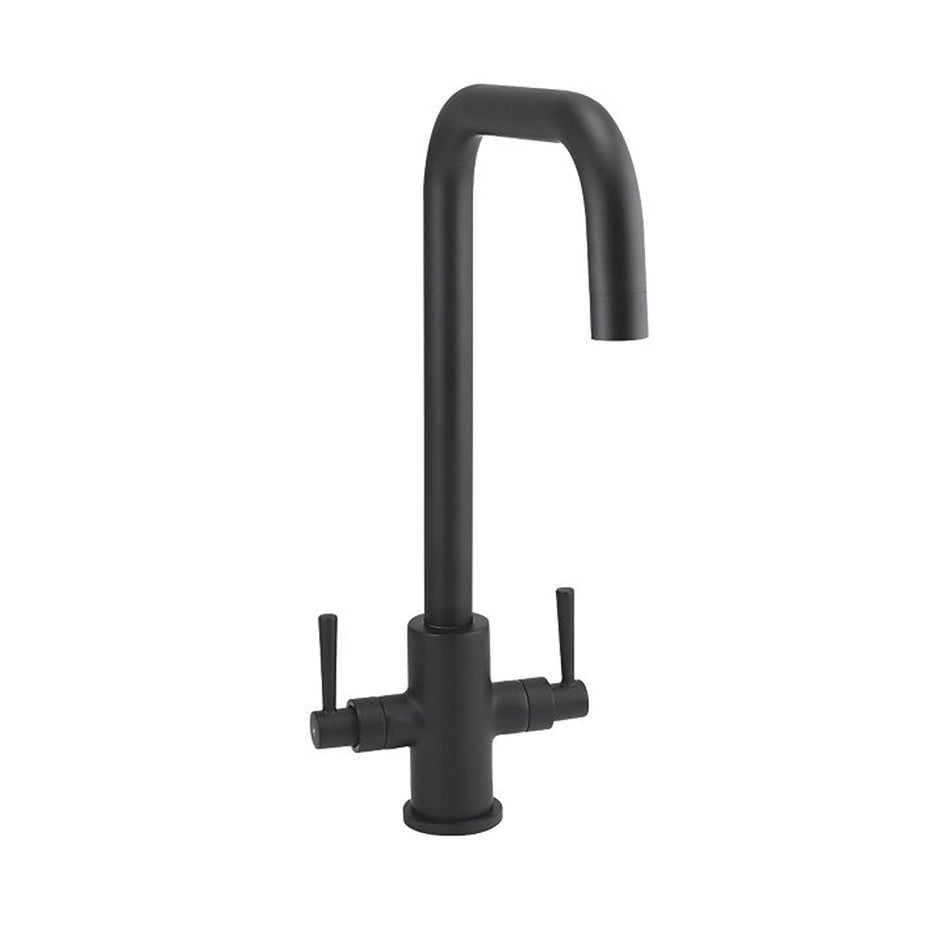 HIGHLIFE BATHROOMS Best Kitchen Mixer Tap DON 2 x Lever Sink Mixer Matt Black