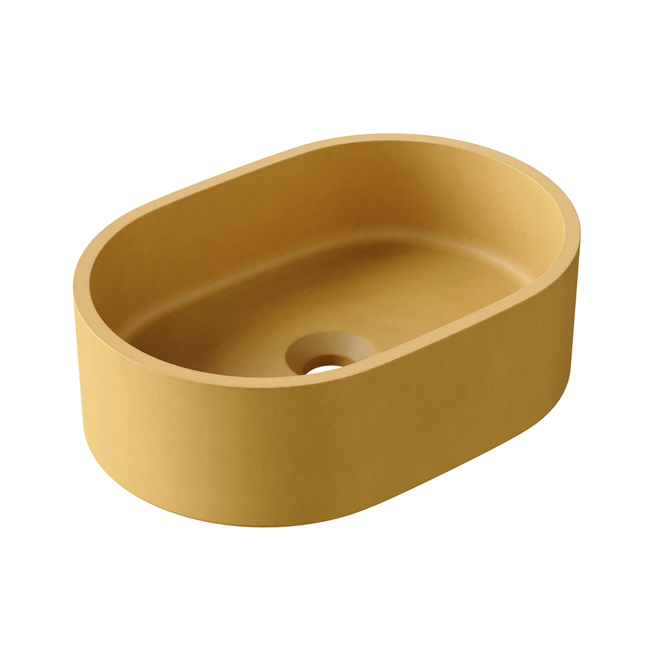 HiB Concrete Vessel Basin - Stunning Amber Yellow Finish for Modern Bathrooms