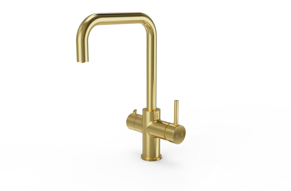 Boiling Water Tap, 2.4L Boiler Unit & Carbon Water Filter - 3 in 1 Instant Hot Water Tap (Brushed Gold)