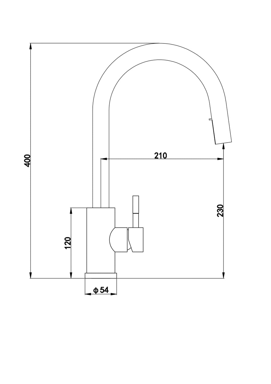 Kitchen Tap with Pull Out Hose and Spray Head - Matt Black