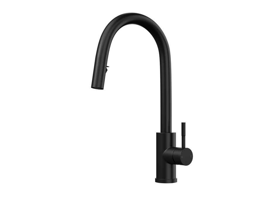 Kitchen Tap with Pull Out Hose and Spray Head - Matt Black