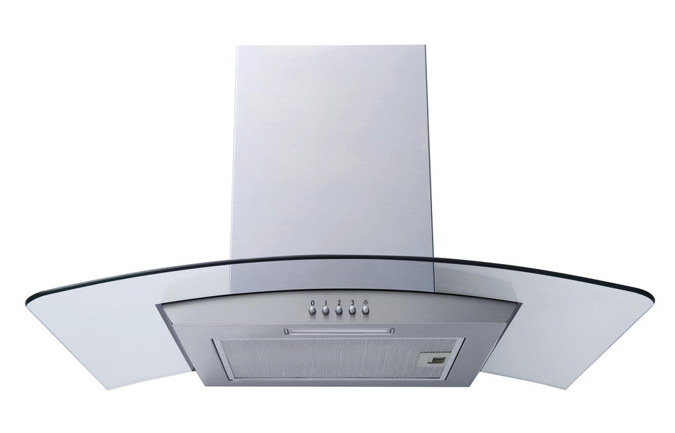 Prima PRCGH008 60cm Curved Glass Chimney Hood - Stainless Steel