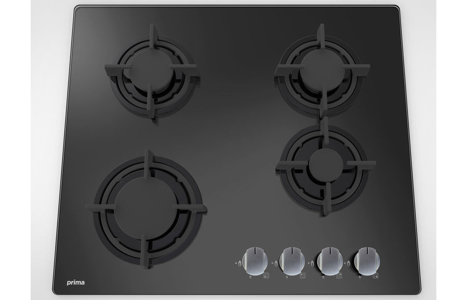 Prima PRGH212 60cm Gas on Glass Hob - Black